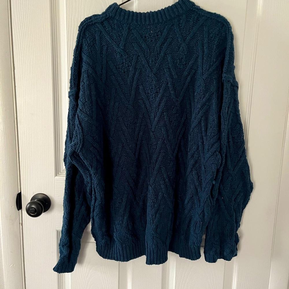 Free People Deep Blue Cable Sweater - Picture 3 of 3